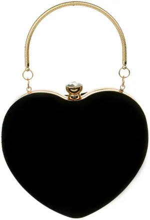 Goclothod Heart Shape Evening Bag Party Clutch Handbag Chain Shoulder Bag