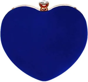 Goclothod Women Heart Shape Clutch Purse Velvet Shoulder Bag Evening Handbags