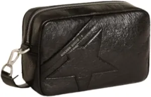 Golden Goose Star Bag Wrinkled Lamb Leather Body And Star Womens Bag - Black