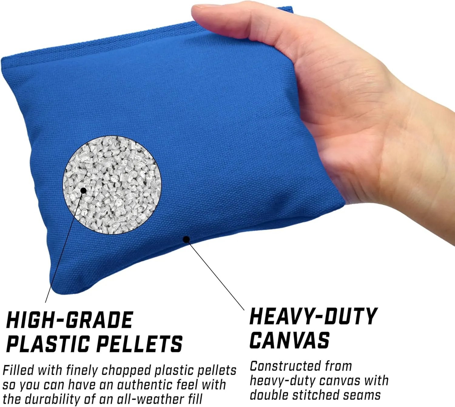 GoSports Official Regulation Cornhole Bean Bags Set of 8 – for Competitive Cornhole Games - All Weather - American Stars and Stripes or Red and Blue