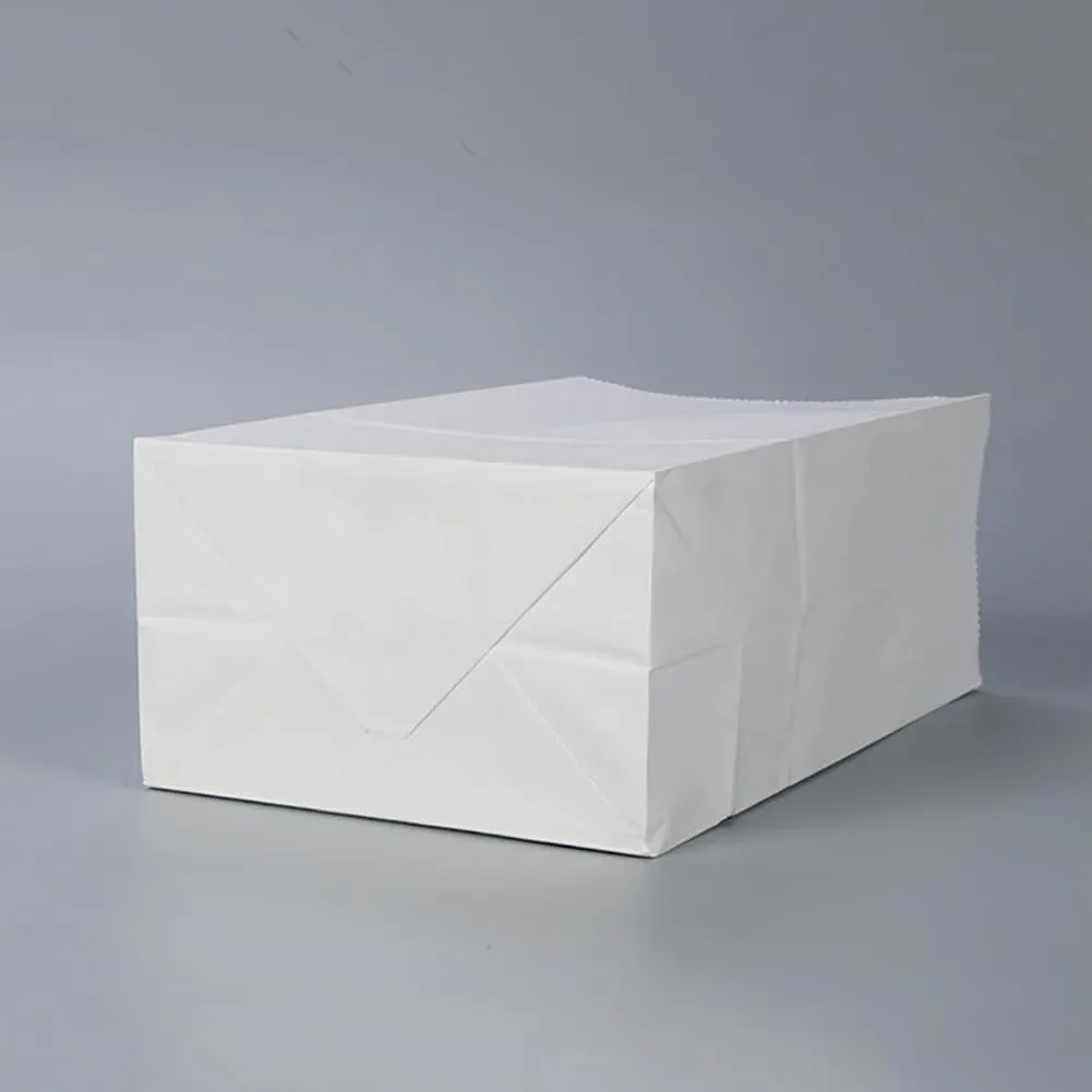 GRANDAN 50 Pack 8 Lb Paper Lunch Bags, Pre-folded 6.1x4x11.8'' Food Grade Recyclable White Kraft Sack Bags for Homemade Food Packing Storage, Bonus Label Seal Stickers
