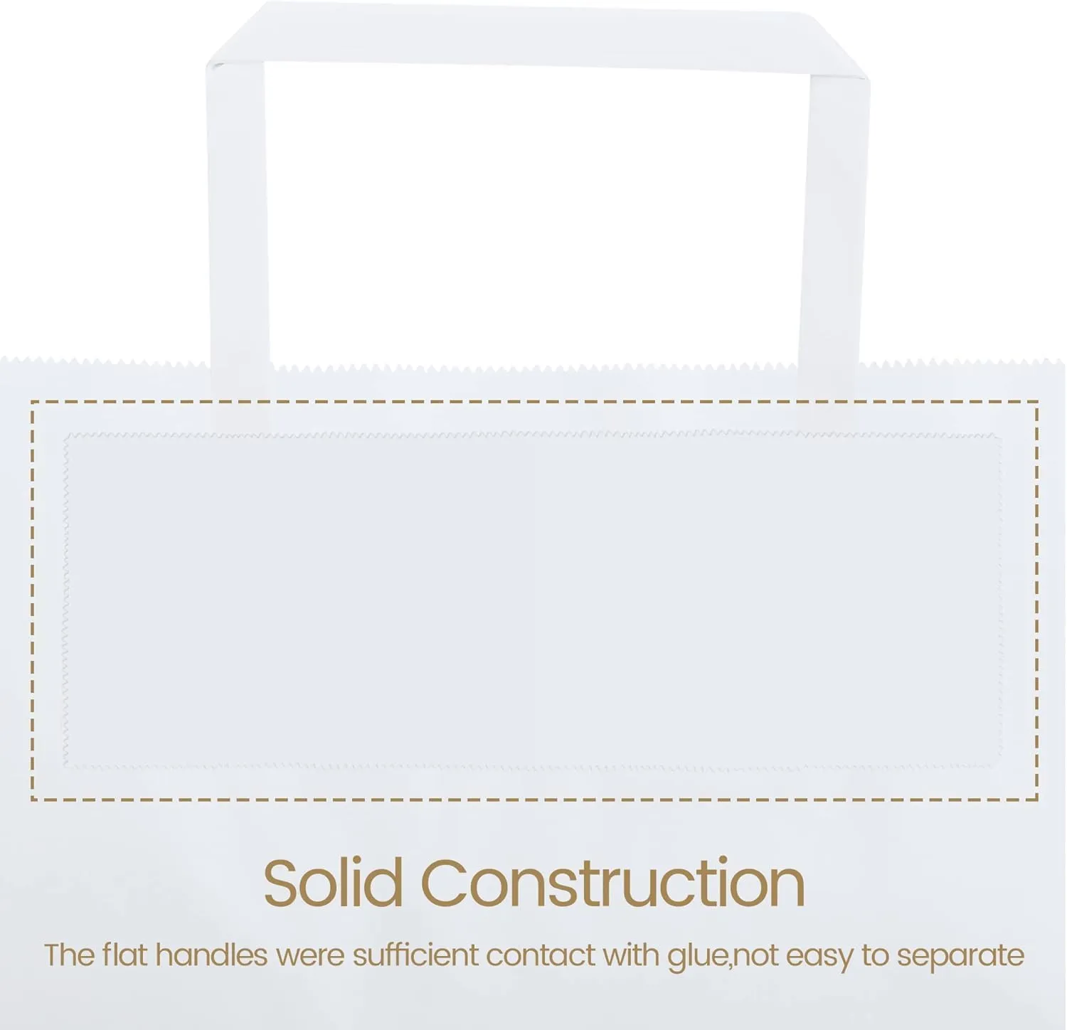 GSSUSA Paper Bags with Handles 10"X5"X13" Gift Bags Medium Size 200 Pack Kraft Paper Bag for Retail Grocery, Take Out Bag (White