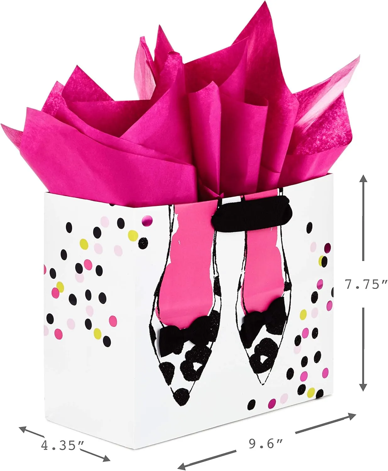 Hallmark Gift Bags Assortment with Tissue Paper - Pink and Black Cupcake, Shoes, Flamingo (Pack of 3: 2 Large 13" and 1 Medium 7" Gift Bags) for Birthdays, Mother's Day, Baby Showers, Bridal Showers