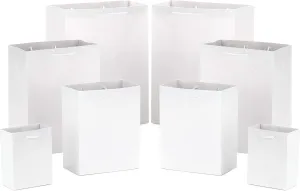 Hallmark White Gift Bags in Assorted Sizes (8 Bags: 2 Small 5", 2 Medium 8", 2 Large 11", 2 Extra Large 14") for Christmas, Weddings, Bridal Showers, Birthdays, Graduations