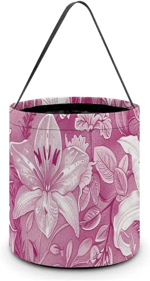 Halloween Trick Or Treat Bags Halloween Tote Bag Blue And White Flowers Gift Bags Halloween Candy Buckets