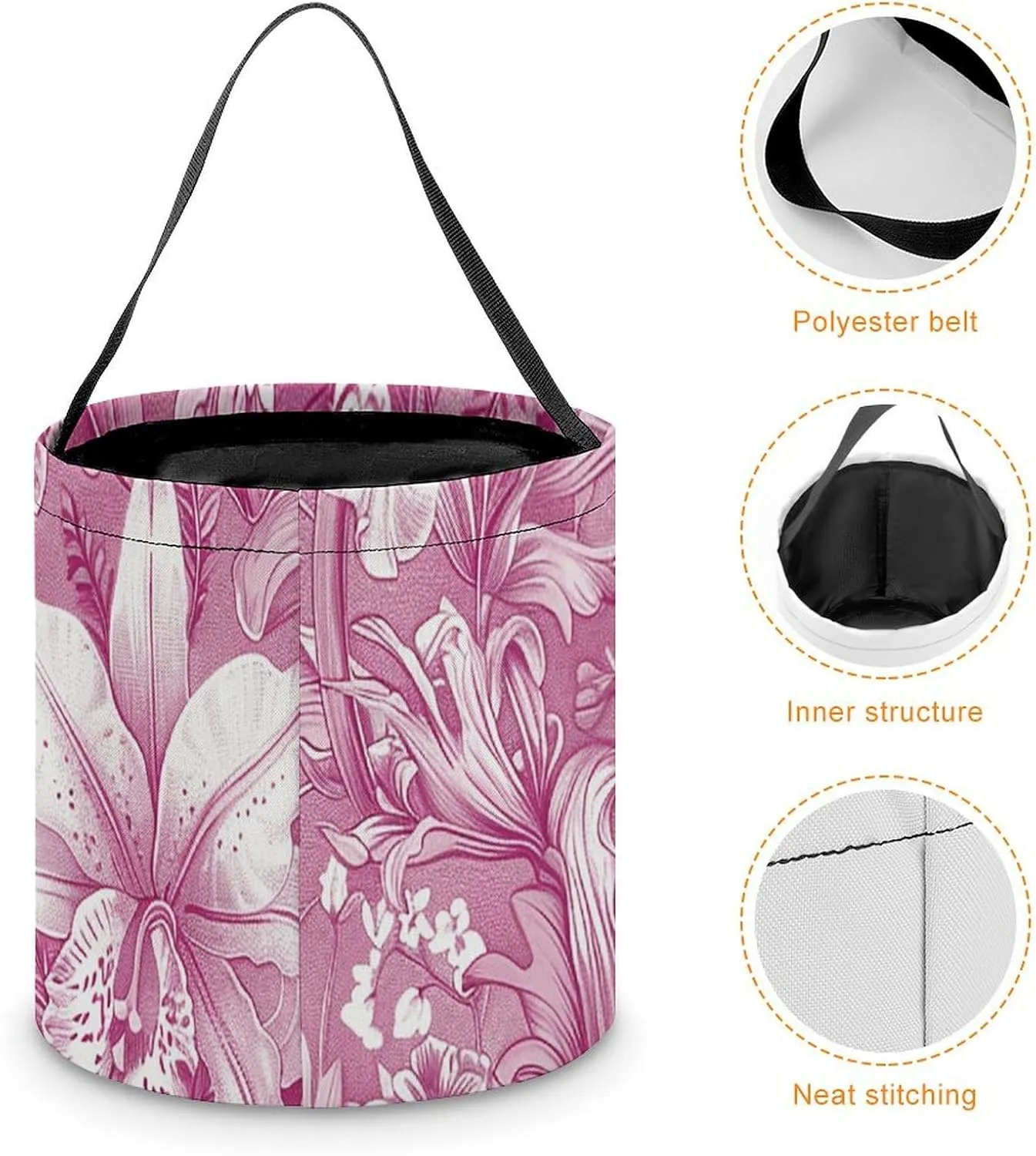 Halloween Trick Or Treat Bags Halloween Tote Bag Blue And White Flowers Gift Bags Halloween Candy Buckets