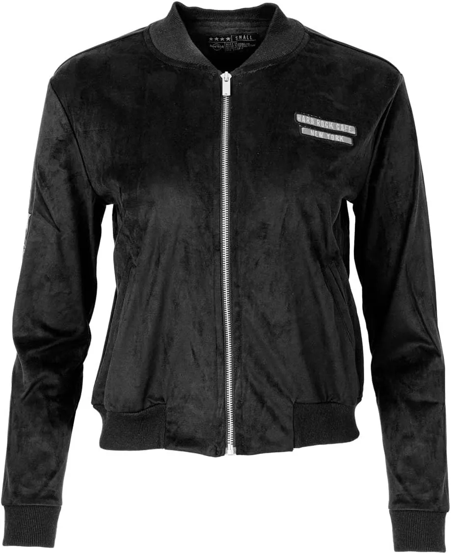 Hard Rock Women's Brushed Bomber Jacket Black