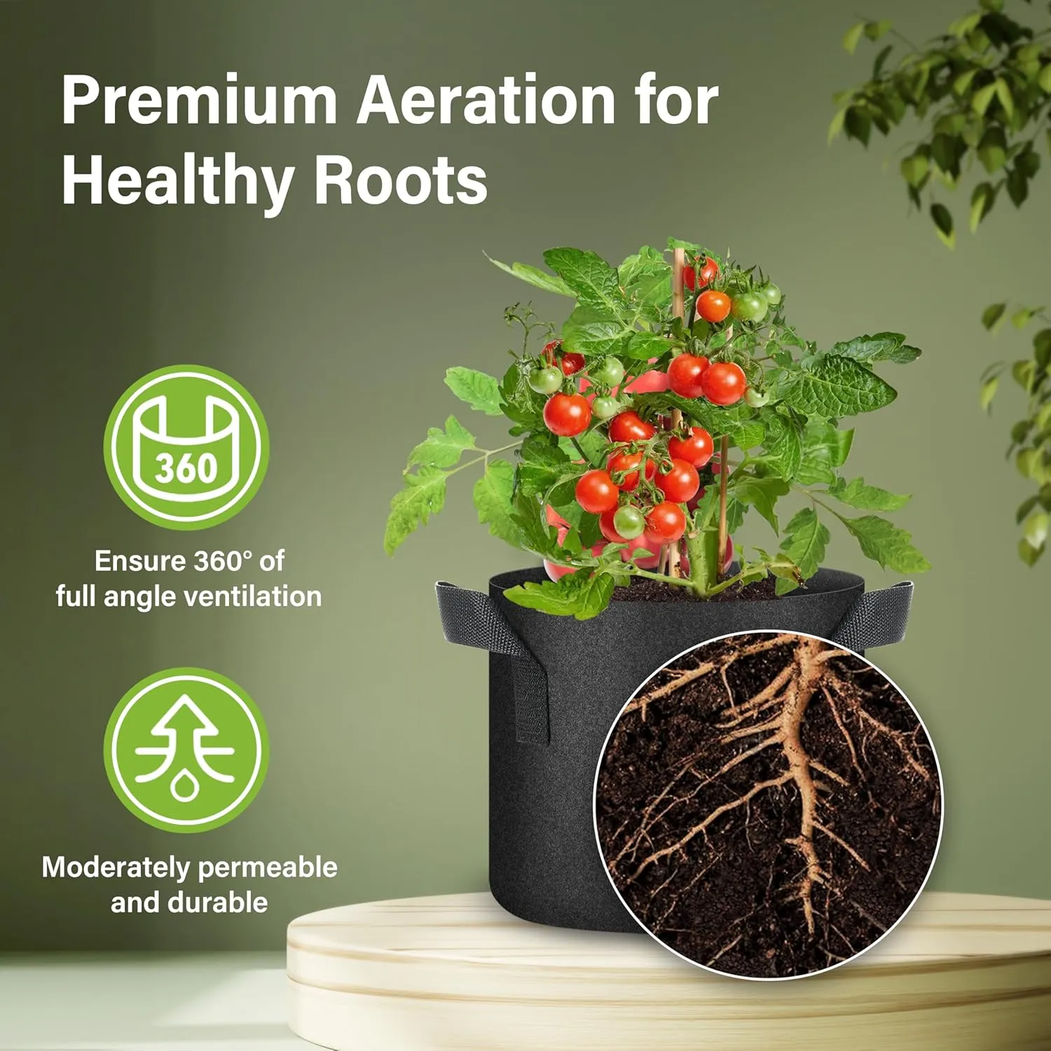 HealSmart Plant Grow Bags 3 Gallon, Tomoato Planter Pots 10-Pack with Handles, Aeration Nonwoven Fabric, Heavy Duty Gardening Planter for Vegetable, Herbs and Flowers, Black 2024 Version