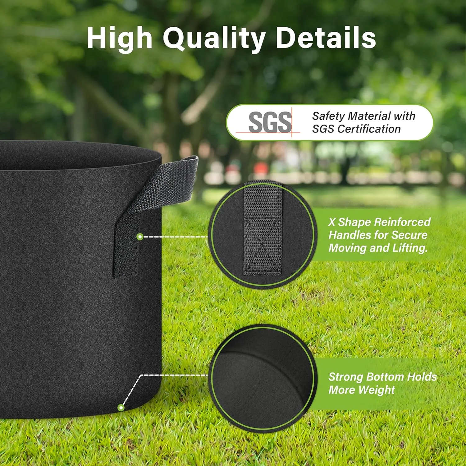 HealSmart Plant Grow Bags 3 Gallon, Tomoato Planter Pots 10-Pack with Handles, Aeration Nonwoven Fabric, Heavy Duty Gardening Planter for Vegetable, Herbs and Flowers, Black 2024 Version
