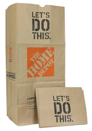 Heavy Duty Brown Paper 30 Gallon Lawn and Refuse Bags for Home and Garden (15 Lawn Bags)
