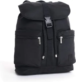 Hedgren Daybreak Sunrise Bucket Style Backpack, Flap Drawstring Close, Black