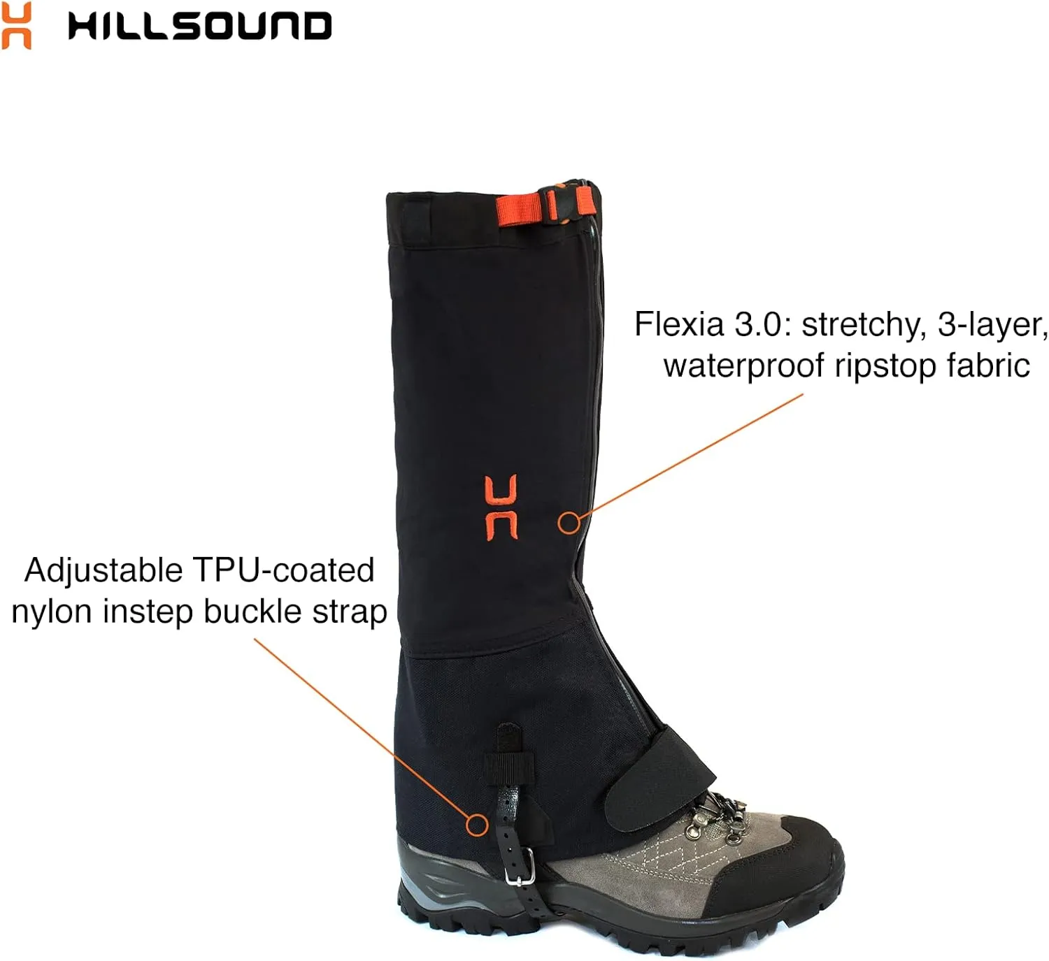 Hillsound Armadillo LT I Waterproof, Unisex, Breathable Gaiters for Year-Round Hiking