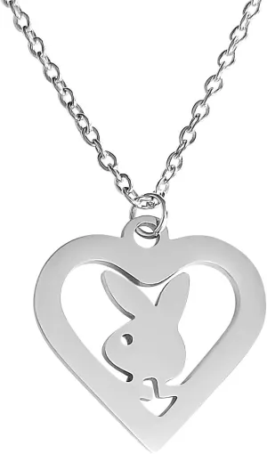 Hope Inspired Playboy Necklace with Bunny Heart Pendant