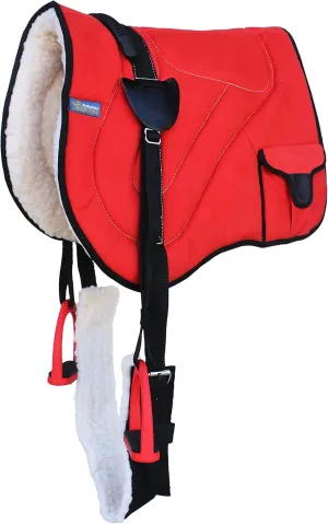 Horse Saddle PAD Trail Fleece Padded Adjustable Bareback Pad Pocket Stirrups 39193