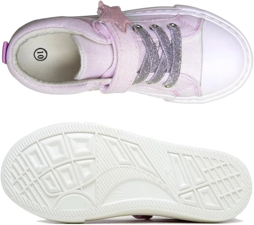 HugRain Toddler Girls Kids Sparkle Fashion Outdoor Walking Sneakers