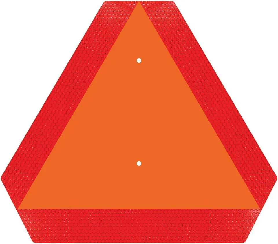 Ignixia Slow Moving Vehicle Sign, Rust free Aluminium Slow Moving Vehicle Triangle signs, 14”x 16” Inches Orange base with Reflective border, SMV Sign for Golf Cart, UTV, safety signs