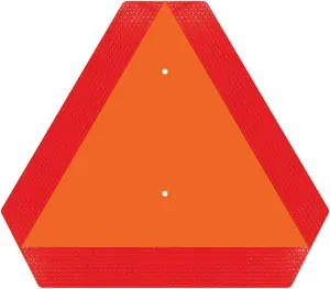 Ignixia Slow Moving Vehicle Sign, Rust free Aluminium Slow Moving Vehicle Triangle signs, 14”x 16” Inches Orange base with Reflective border, SMV Sign for Golf Cart, UTV, safety signs