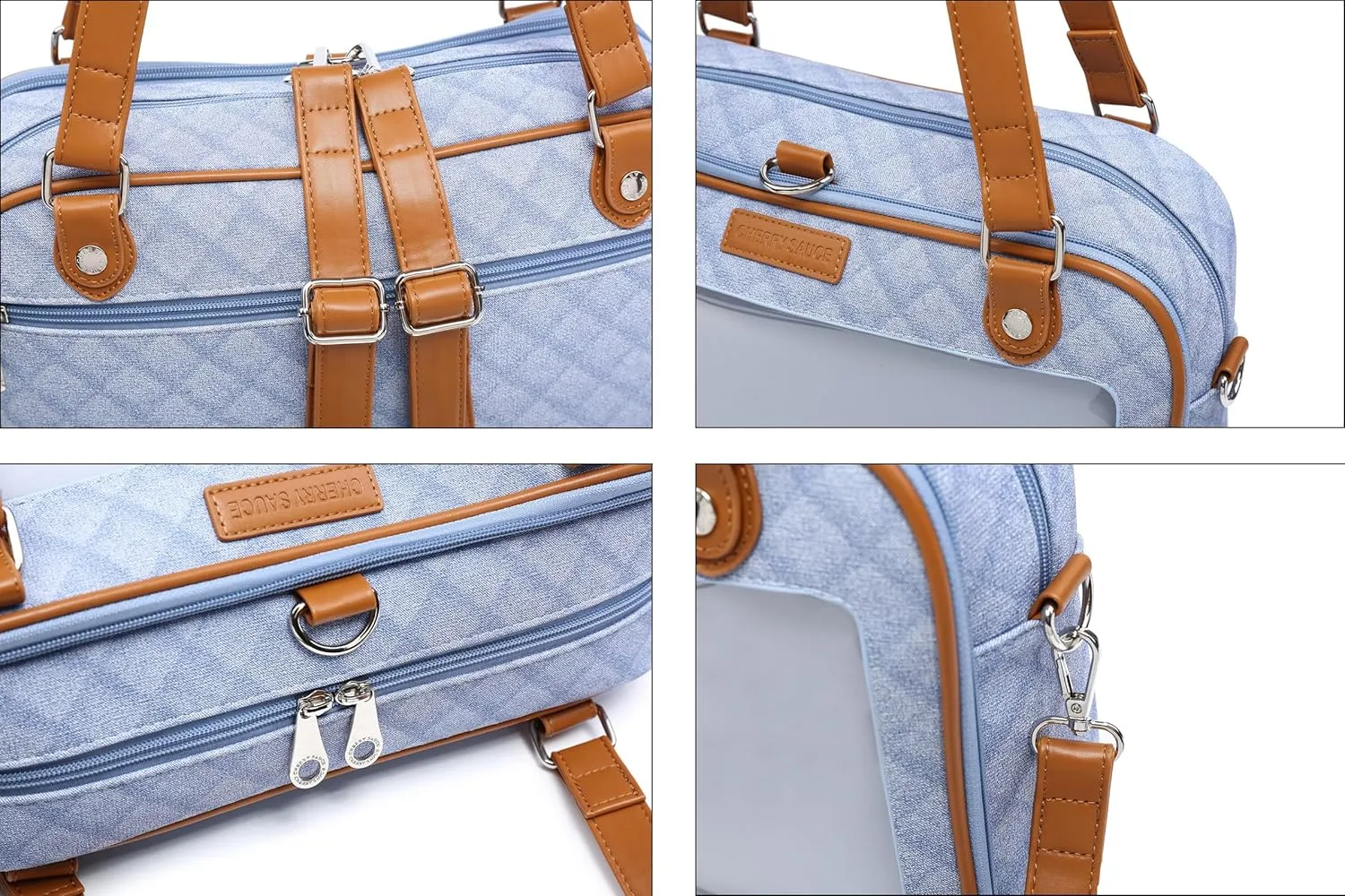 Imitation Denim PU Ita Bag Backpack Crossbody Bag Satchel Messenger Shoulder Bag for Pins Display