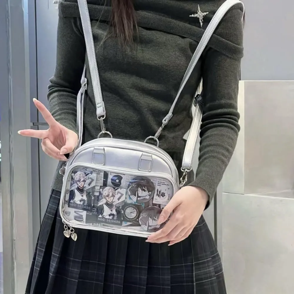 Ita Bag Ita Backpack with Insert Big Capacity Single Shoulder Bag Crossbody Bag Y2k Handbag Commuter Bag (White)