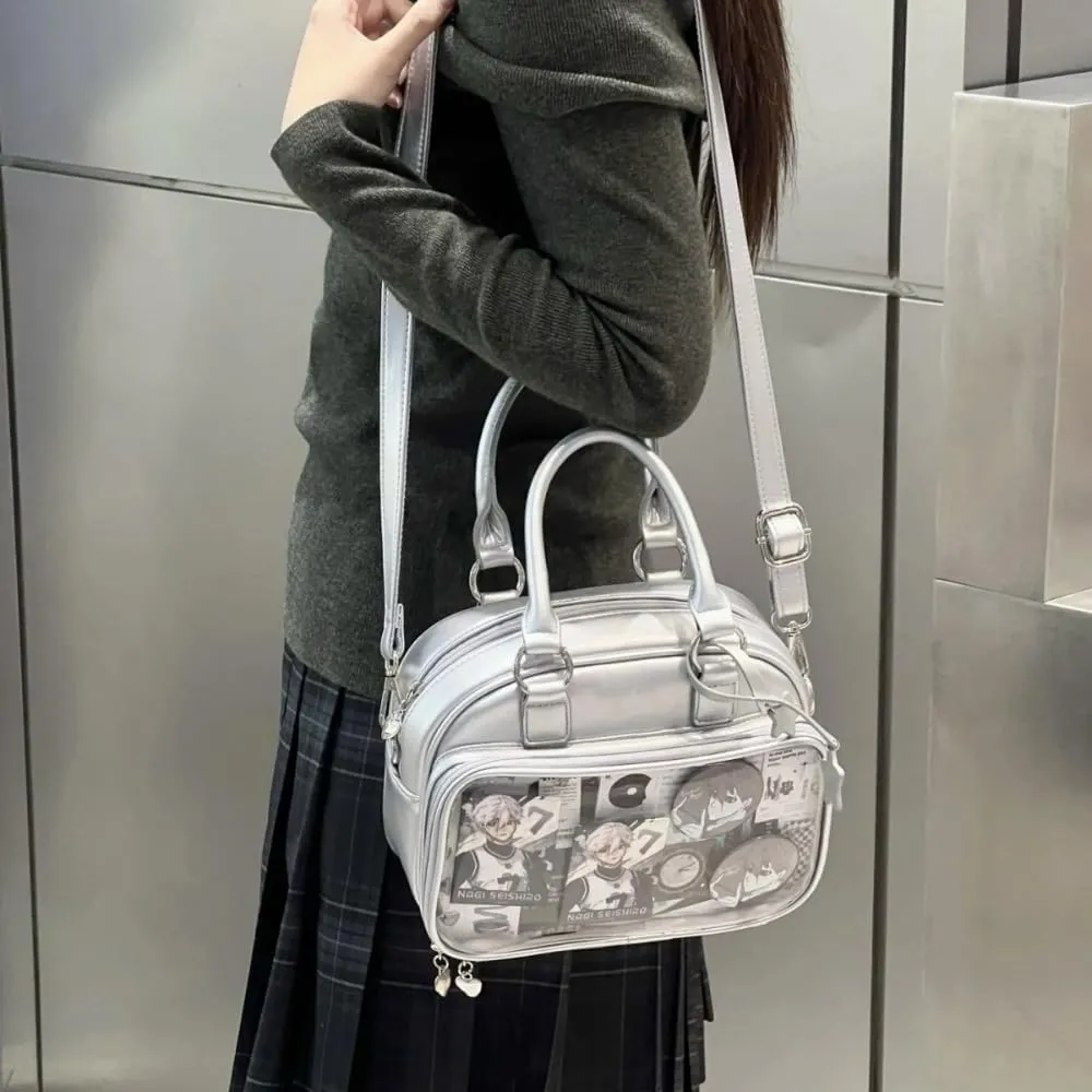 Ita Bag Ita Backpack with Insert Big Capacity Single Shoulder Bag Crossbody Bag Y2k Handbag Commuter Bag (White)