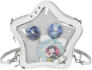 Ita Bag Star Shaped Purse, PU Leather Aesthetic Cute Crossbody Purse, Kawaii Pin Display Clear Shoulder Bag (Bare Bag)