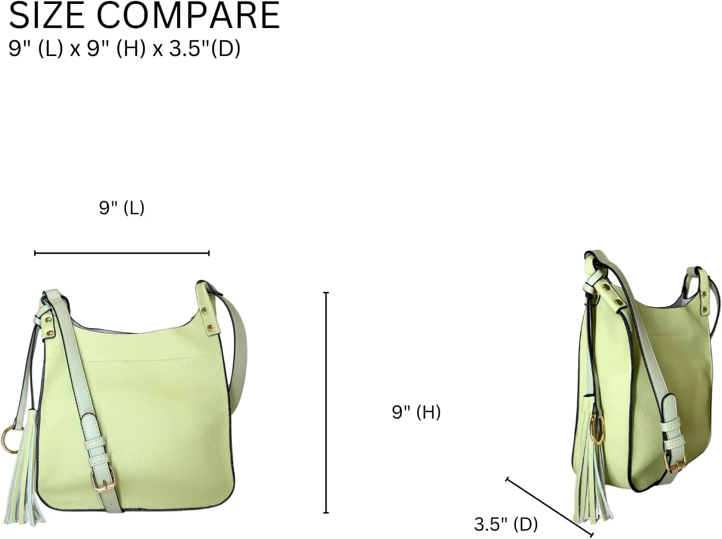 JEN & CO. Lucinda Square Crossbody Bags for Women Vegan Leather Purses Adjustable Strap Shoulder Handbags with Tassel