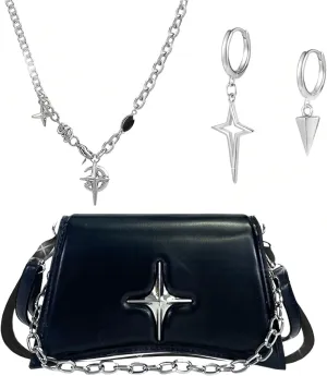 JeVenis Silver Stars Y2K Purse - Pink Techno Star Accessory