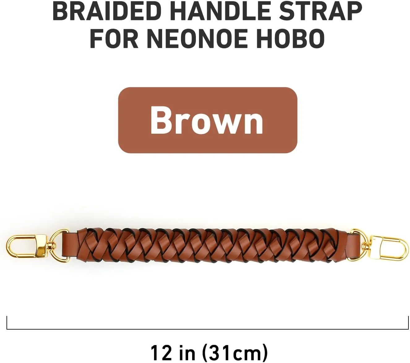 Jiesinlov Leather Top Braided Handle for Bucket Bags (Brown)