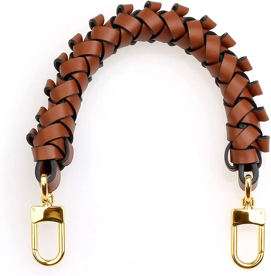 Jiesinlov Leather Top Braided Handle for Bucket Bags (Brown)