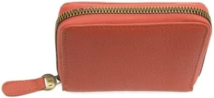 Joy Susan Women's Fashion Wallet Palmer Square Zip Around Wallet Hand Bag - Coral