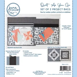 June Tailor KIT Project Bag, Black Zippity-do-Done(tm), Large