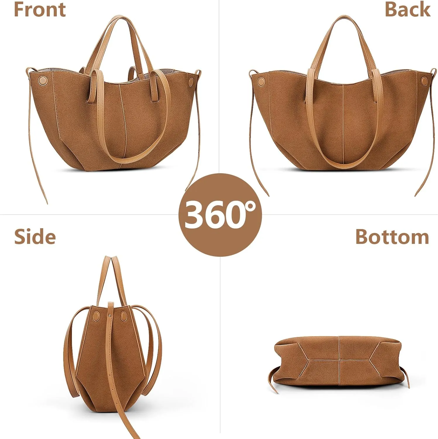 Juoxeepy Work Bag Faux Leather Tote Bag for Women Trendy Handbag Purse Fall Shoulder Bag with Magnetic Closure