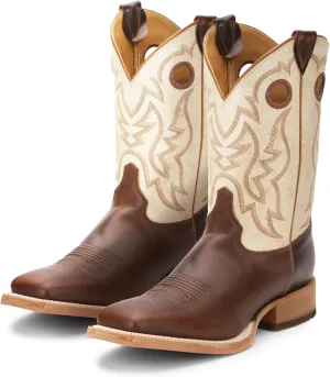 Justin Caddo 11" Western Boots for Men - Durable Premium Full-Grain Leather Square Toe Cowboy Boots Built with Full Double-Stitch Welt Construction