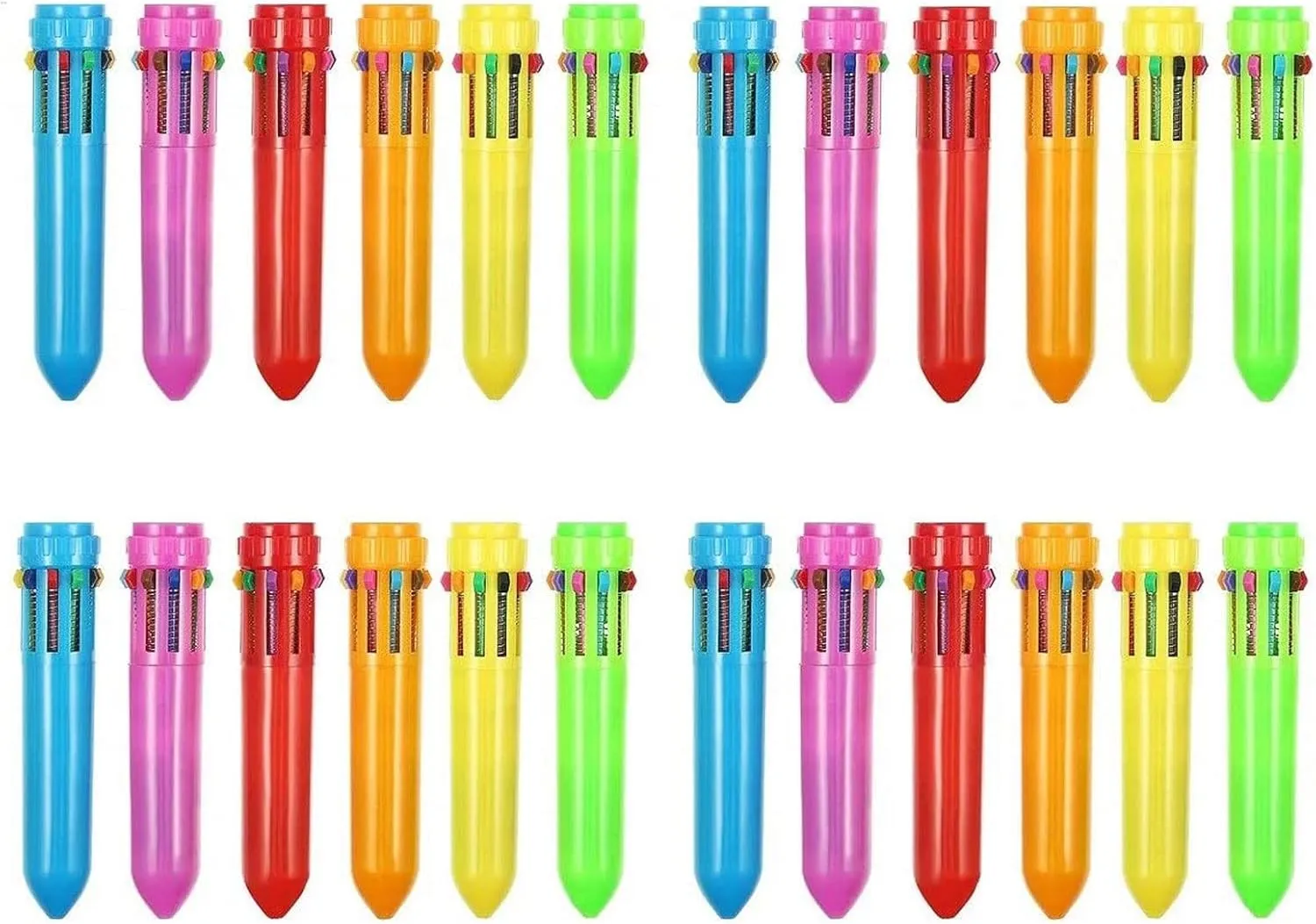 Kaptin 24 Pack Multicolor Ballpoint Pen Mini Shuttle Pens mini pens, Retractable Ballpoint Pens Multicolor Pens kids pens Office School Supplies for Students Children