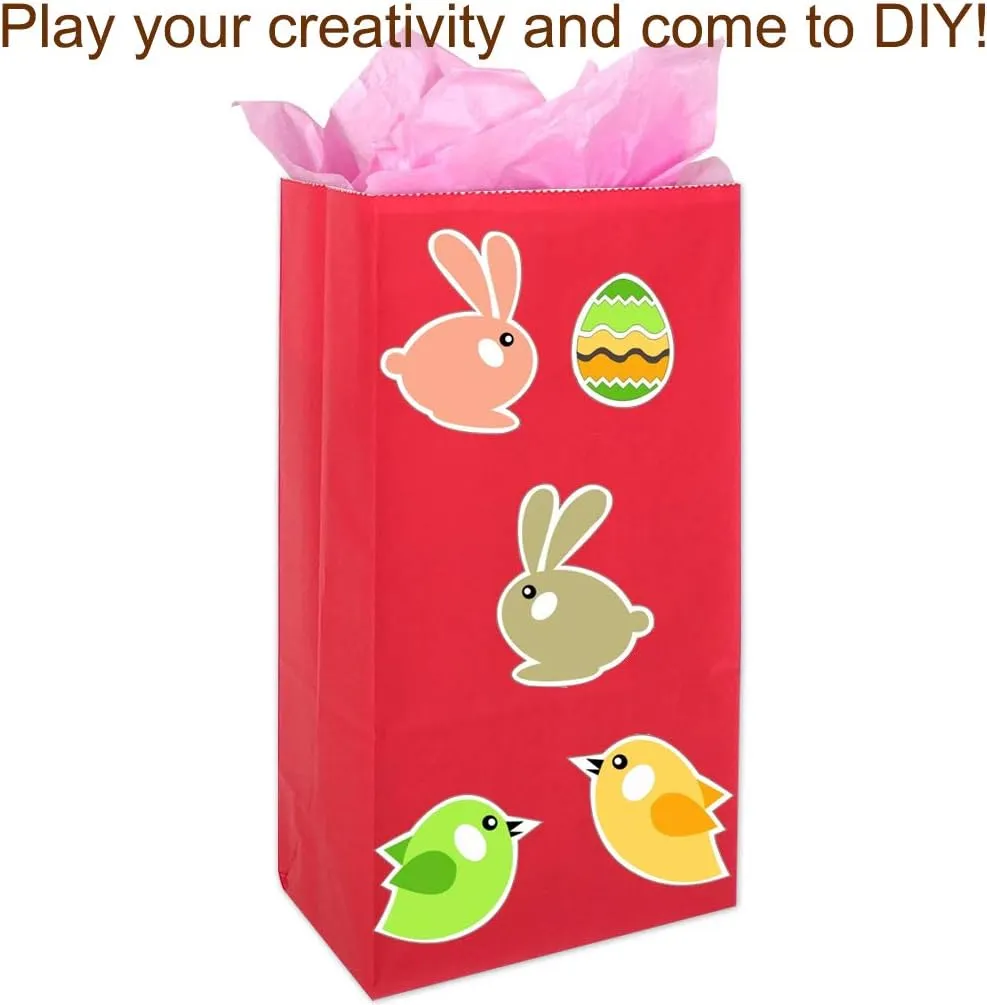 KEYYOOMY 50 CT Small Paper Bags Red Party Goodie Bags Party Favor Bag Paper Lunch Bag (Red, 50 CT, 9.4 X 5.1 X 3.1 In)