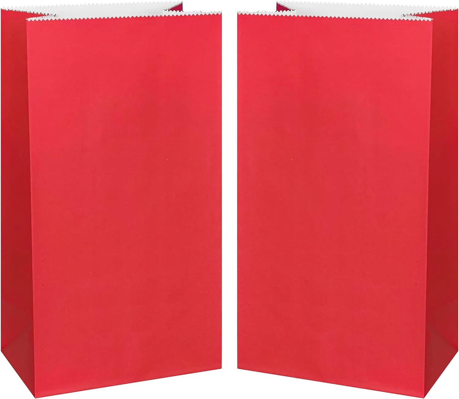 KEYYOOMY 50 CT Small Paper Bags Red Party Goodie Bags Party Favor Bag Paper Lunch Bag (Red, 50 CT, 9.4 X 5.1 X 3.1 In)