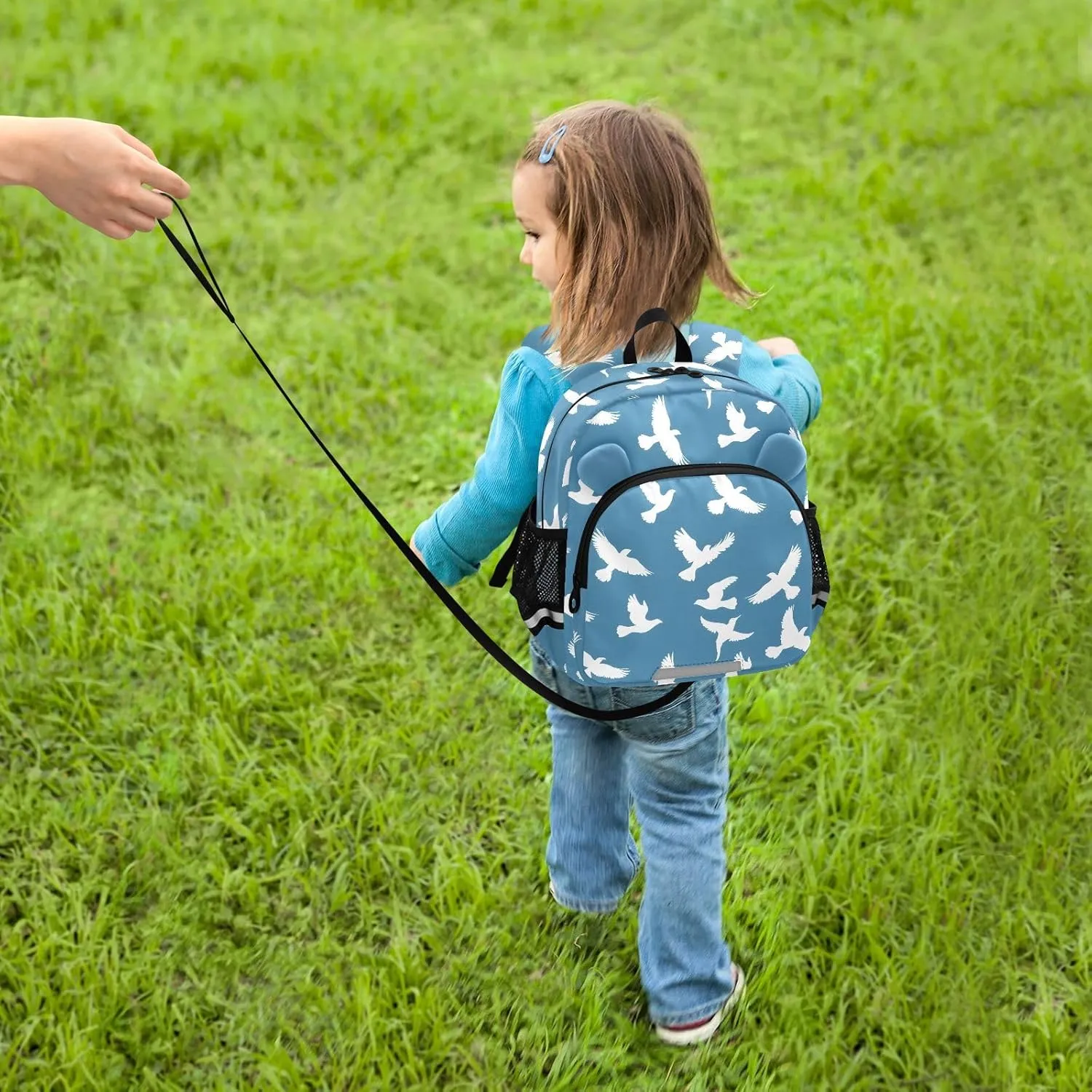 Kids Backpack for Kindergarten White Pigeon Travel Bag with 3D Ears
