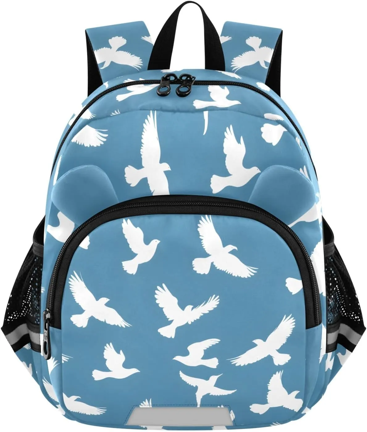 Kids Backpack for Kindergarten White Pigeon Travel Bag with 3D Ears