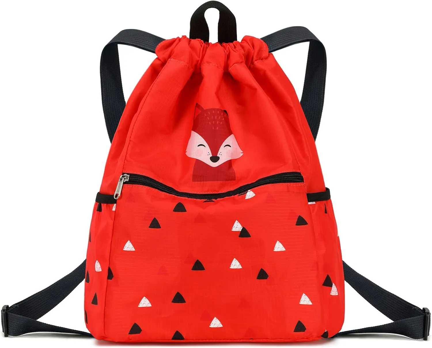 Kids Drawstring Bag - Swim Bag, Cloth Storage Backpack for Boys & Girls - Fox Red