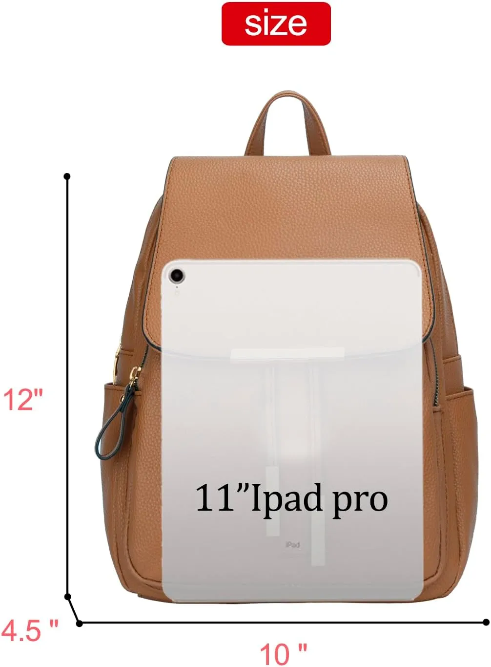 KKXIU Trendy Leather Backpack Purse for Women and Ladies Shoulder Travel Daypacks Bags (A-Brown)