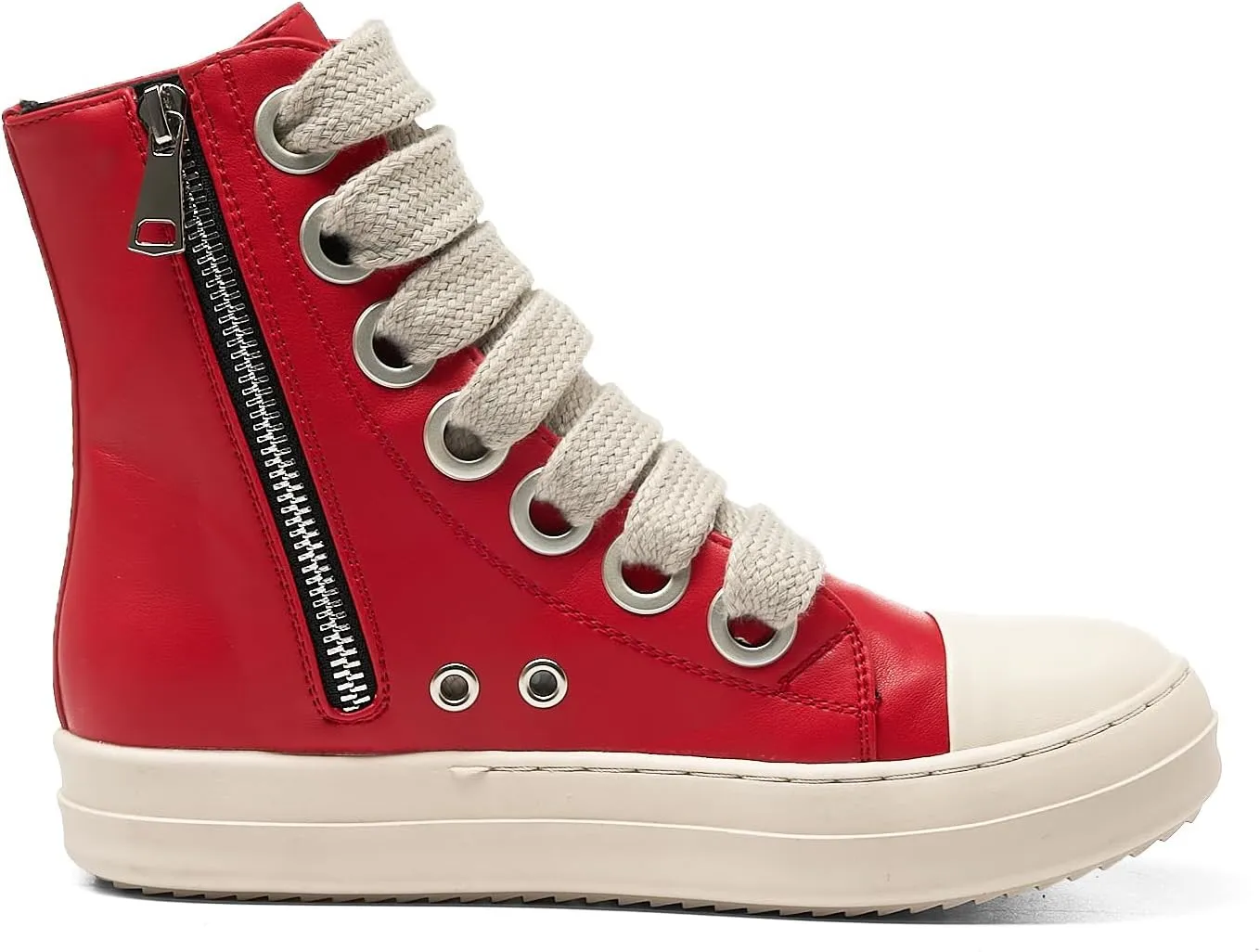 Kluolandi Fashion High Top Sneakers for Women Wide Lace Up Black White Platform Sneaker Shoes with Zipper