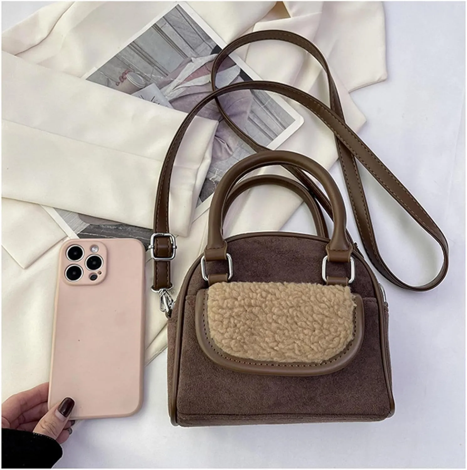 Korean Style Handbag Women's Autumn And Winter New Versatile Contrast Color Fashion Niche Single Shoulder Crossbody Bag