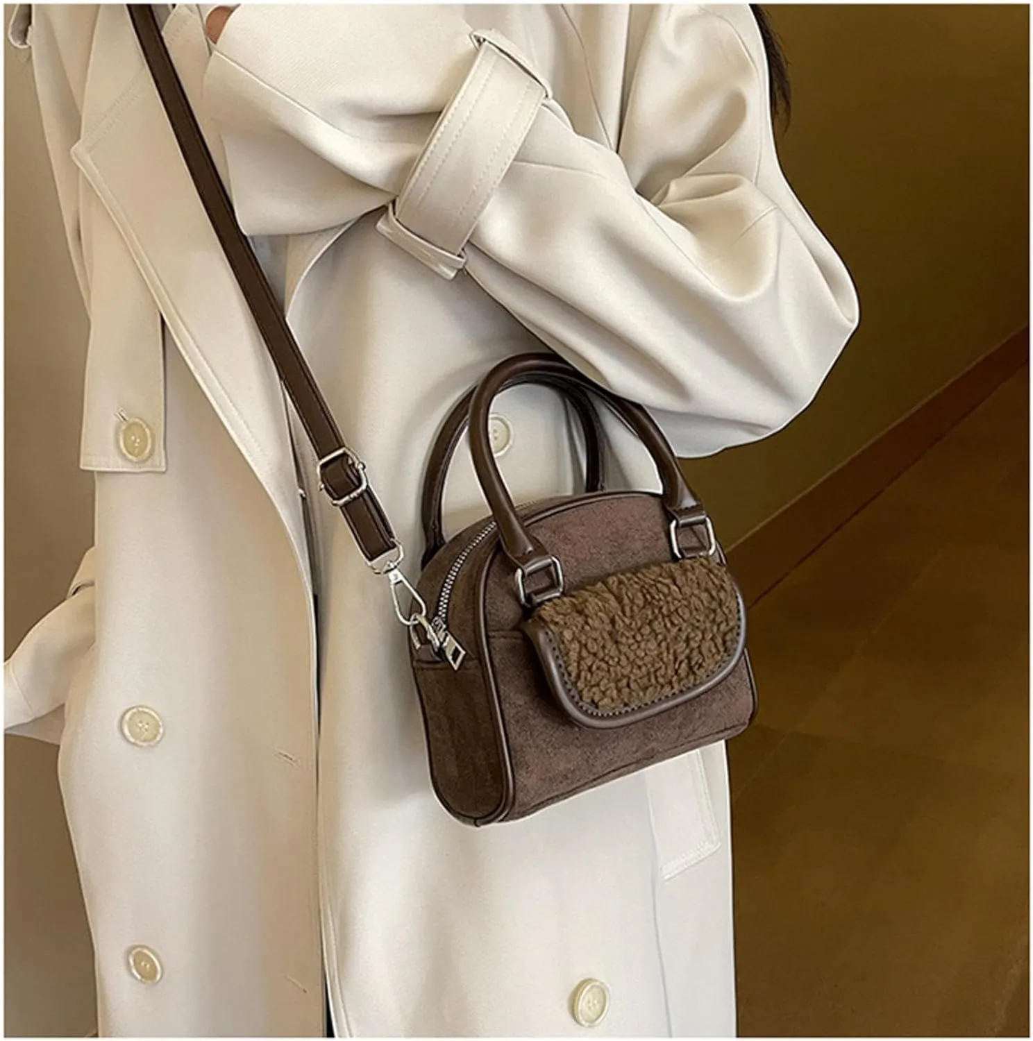 Korean Style Handbag Women's Autumn And Winter New Versatile Contrast Color Fashion Niche Single Shoulder Crossbody Bag