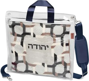Kuracha Protector – Tefillin & Tallit Bag Carrier | Durable & Elegant Judaica Storage, Plastic Carrier with Handle & Shoulder Strap, Navy Silver