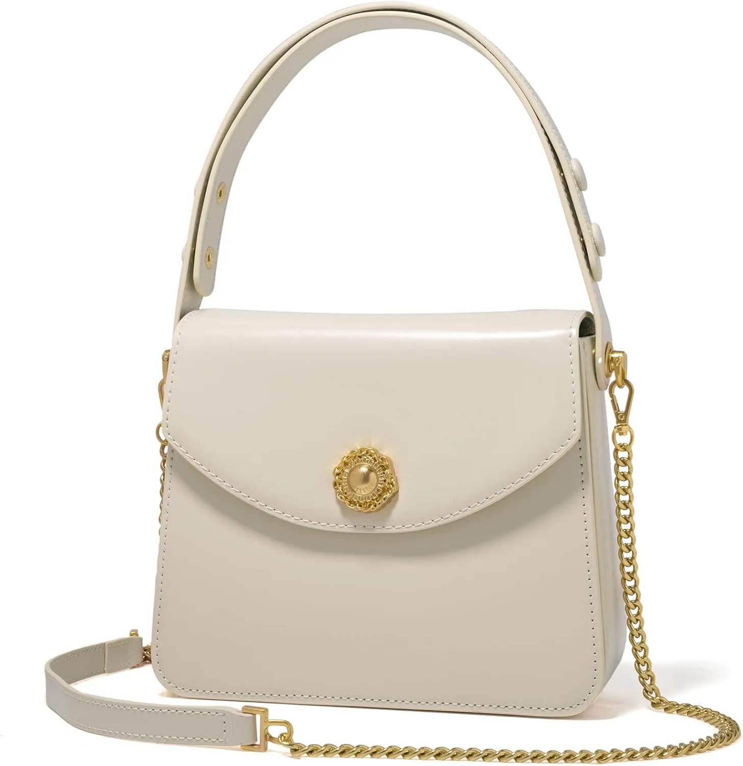 LA FESTIN Leather Top Handle Satchel Purse for Women Crossbody Bags Small Shoulder Purse Square Handbag with Adjustable Strap
