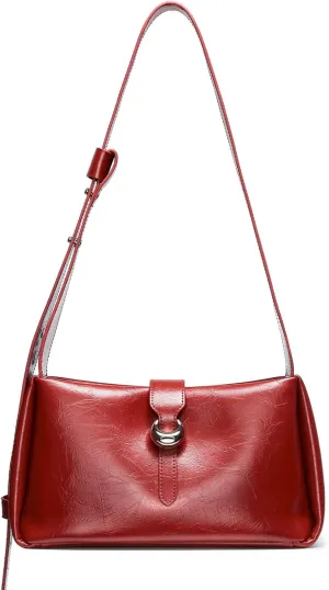 LA FESTIN Small Purse Leather Bags For Women: Red Shoulder Crossbody Handbags