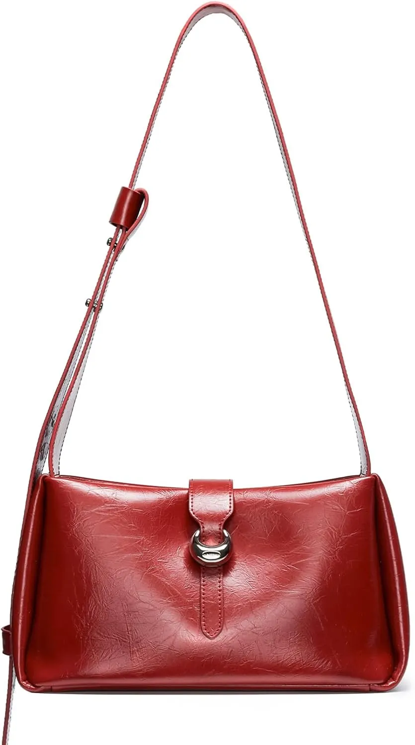 LA FESTIN Small Purse Leather Bags For Women: Red Shoulder Crossbody Handbags