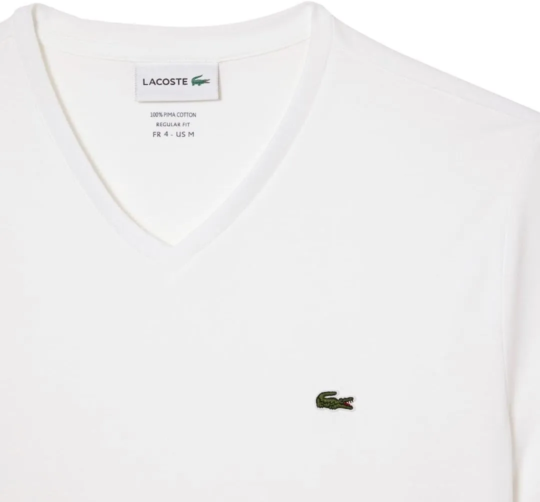 Lacoste Men's Short Sleeve V-Neck Pima Cotton Jersey T-Shirt