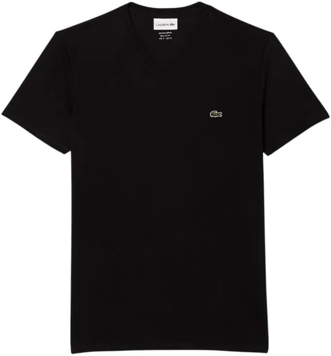 Lacoste Men's Short Sleeve V-Neck Pima Cotton Jersey T-Shirt