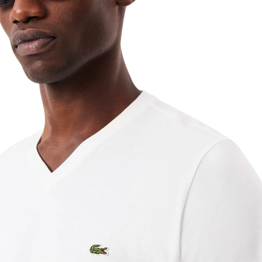 Lacoste Men's Short Sleeve V-Neck Pima Cotton Jersey T-Shirt